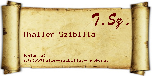 Thaller Szibilla névjegykártya